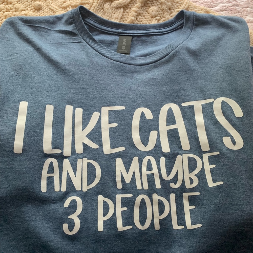 Gildan Blue Cat Humor T-Shirt